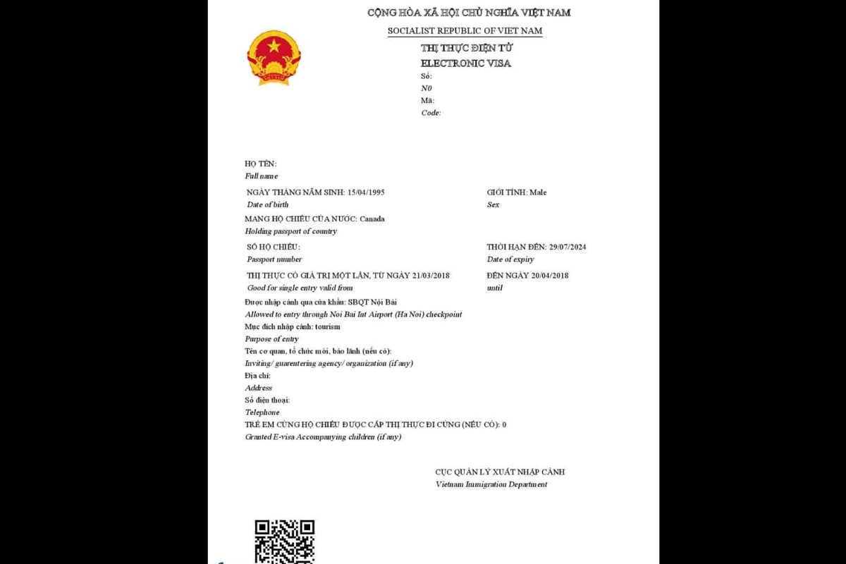 Vietnam e visa requirements
