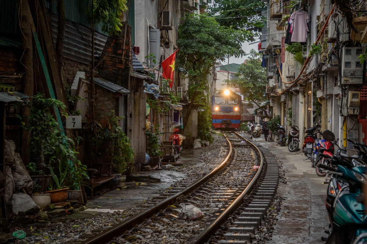 travel to vietnam in august railway in Hanoi