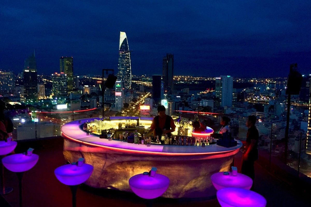 best city to visit in vietnam for nightlife Chill sky bar Saigon