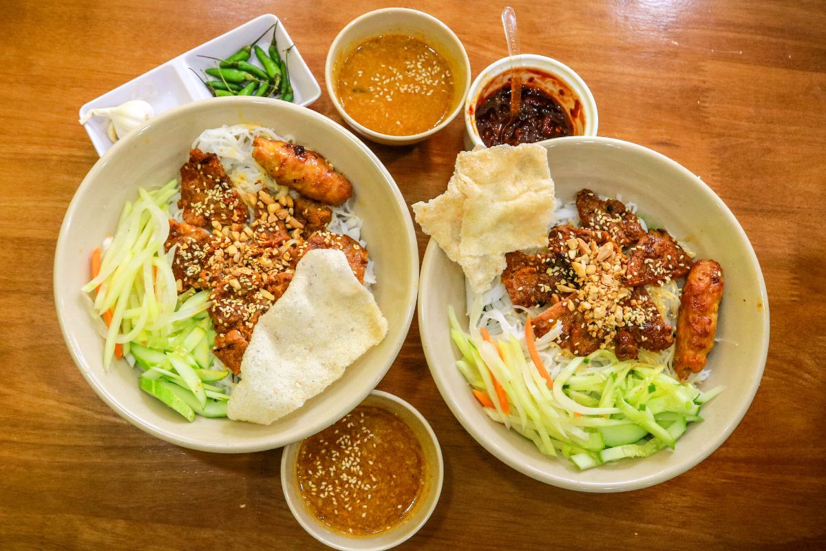 local food ho chi minh grilled vermicelli noodles