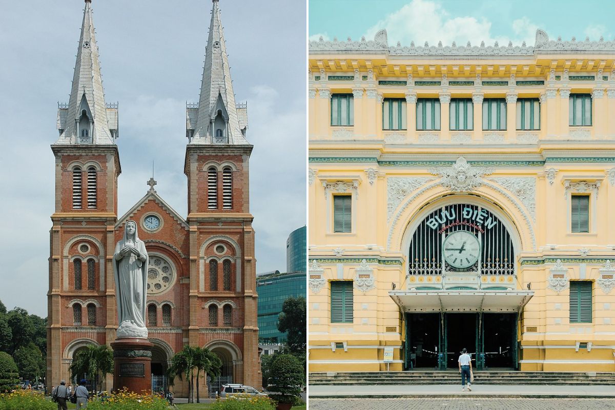 ho chi minh city travel itinerary Notre Dame Cathedral and Saigon Central Post Office